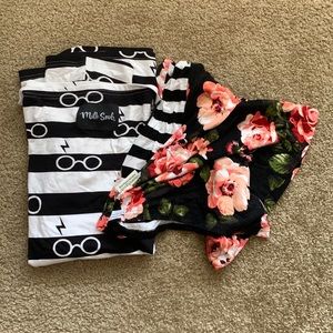 Two Nursing Covers - Harry Potter Milk Snob & floral and striped Covered Goods